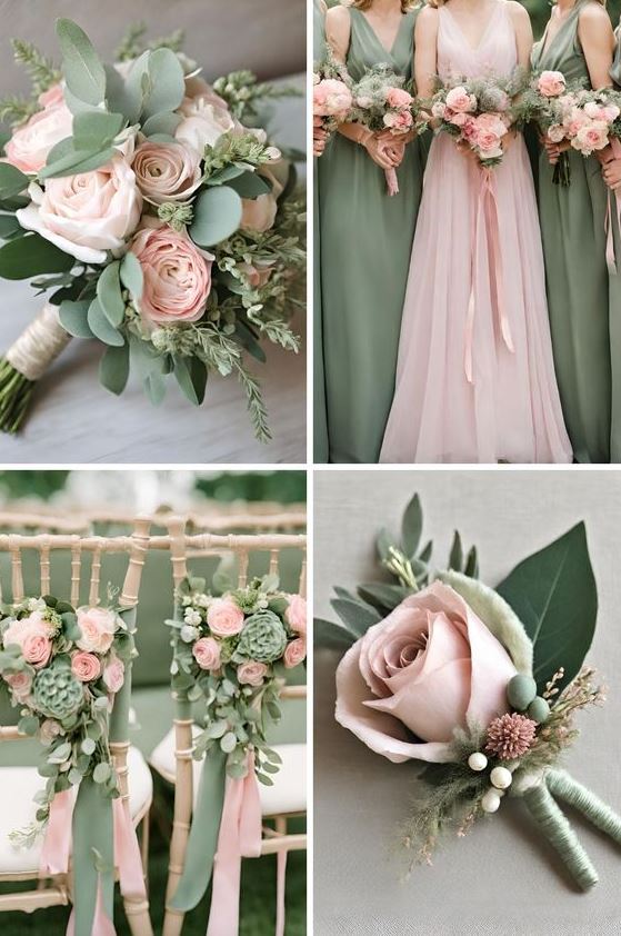 Wedding Flowers Bouquet   Stunning Sage Green And Pink Wedding Color Ideas For Your Special Day