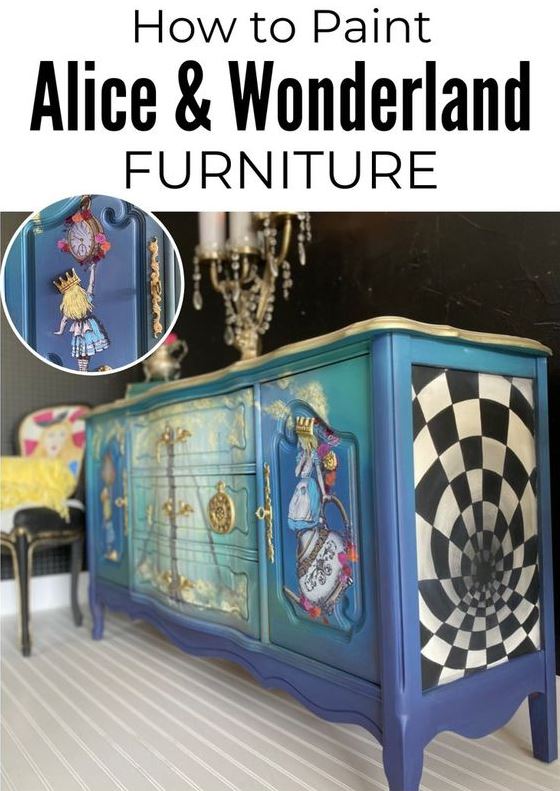 Whimsical Painted Furniture   Alice And Wonderland Furniture Ideas