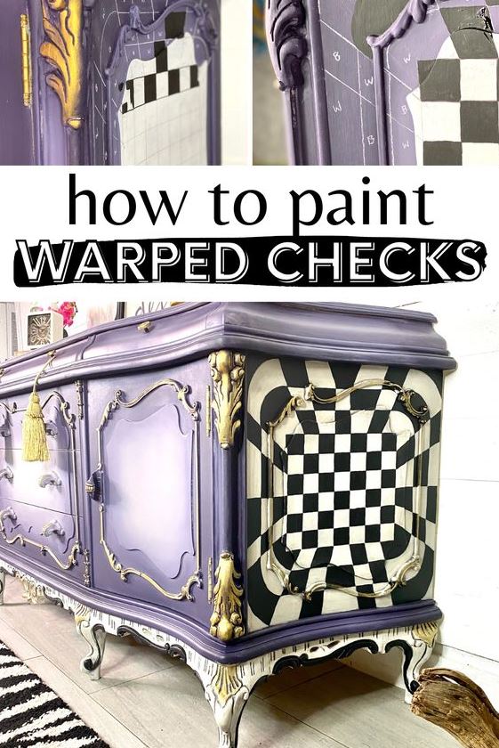 Whimsical Painted Furniture   How To Paint Whimsical Furniture With Warped Checks