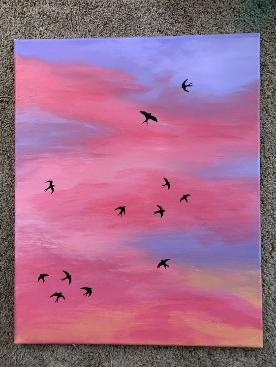 Y2k Painting Ideas Easy   Sky Art Painting Sunset Canvas Painting Canvas Painting