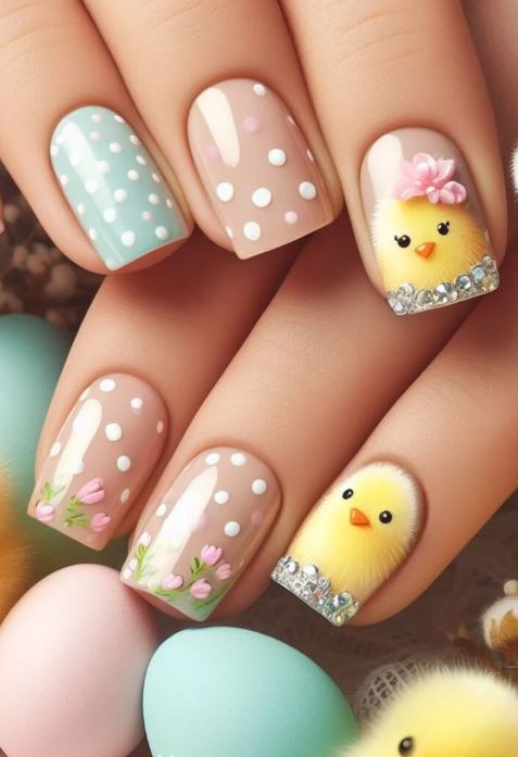 Chick & Dots Nails Ideas