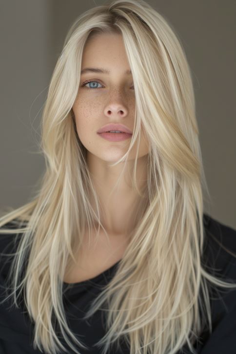 Long, Straight California Blonde Hair With Seamless Layers