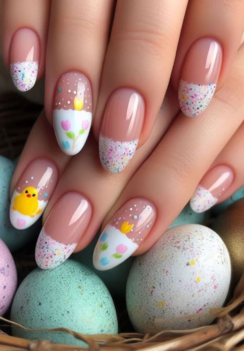 Speckled French Easter Tips