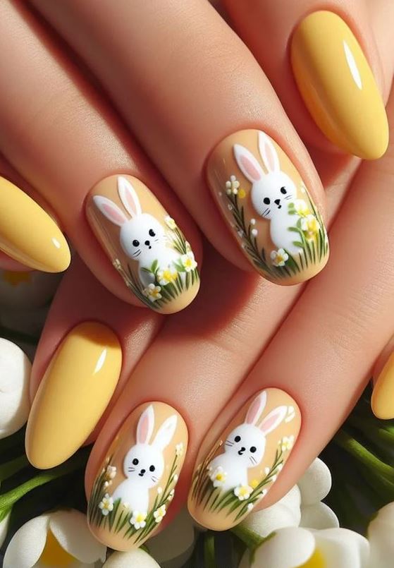 Spring Almond Nails Designs   Easter Nail Designs Easter Nails Design Spring Easter Nail Art Designs Spring Nails Easter Nails Nail Art