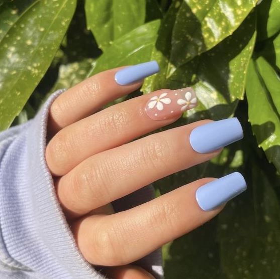 Spring Blue Nails   Blue And White Nails Blue Nail Designs Blue Nails Tiffany Blue Nails Sky Blue Nails Cute Simple Nails
