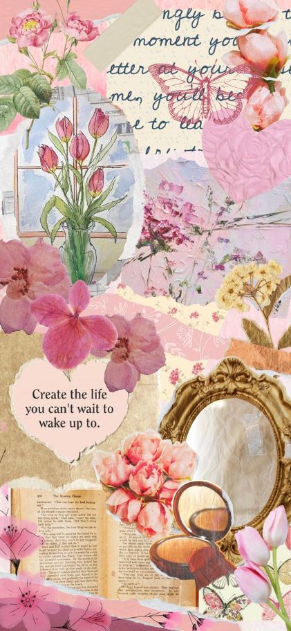 Spring Wallpaper Aesthetic   Flower Collage Collage Background Pink Wallpaper Iphone Scapbook Background Flower Screensaver Flower Phone Wallpaper