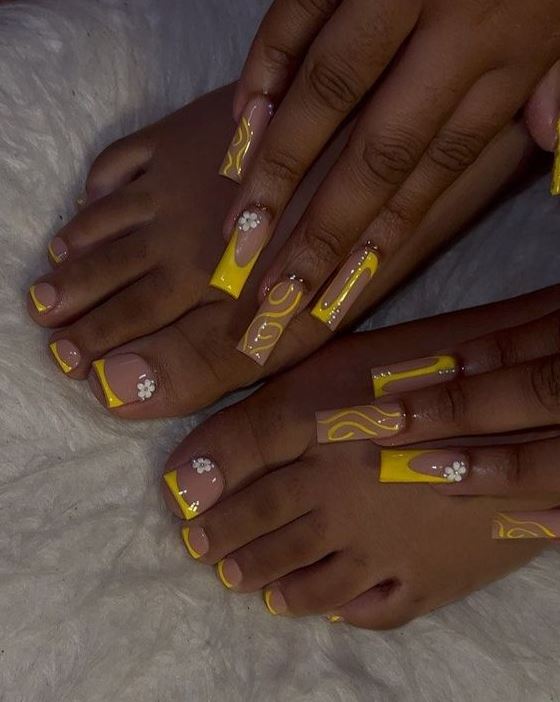 Yellow Nails   Yellow Nails Acrylic Nails Yellow Nail Colors Acrylic Toe Nails Gel Toe Nails Toe Nails
