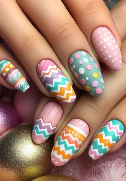 Zigzag Easter Delight Nails