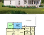 3 Bedroom Home Floor Plans   One Story 3 Bedroom Farmhouse With Double Garage Floor Plan Cottage Floor Plans House Plans Farmhouse House Blueprints Basement House Plans Farmhouse Floor Plans