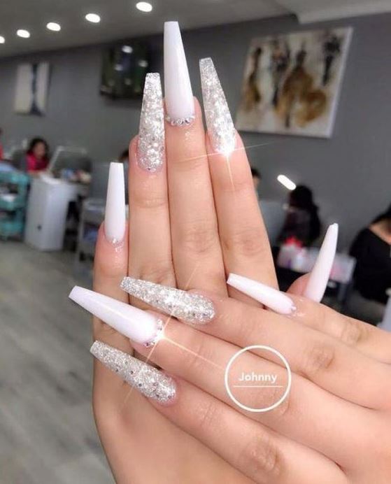 Coffin Nails   Best Coffin Shaped Nail Art Ideas Coffin Shape Nails Flare Nails Long Acrylic Nails White Acrylic Nails Cute Acrylic Nails Coffin Nails Designs