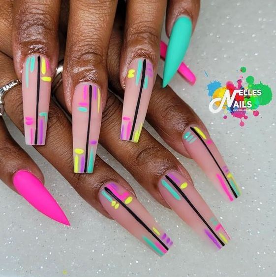 Coffin Nails   Captivating Square Coffin Nail Designs Coffin Nails Designs Nail Color Gel Nails Long Nails Dope Nail Designs Coffin Shape Nails