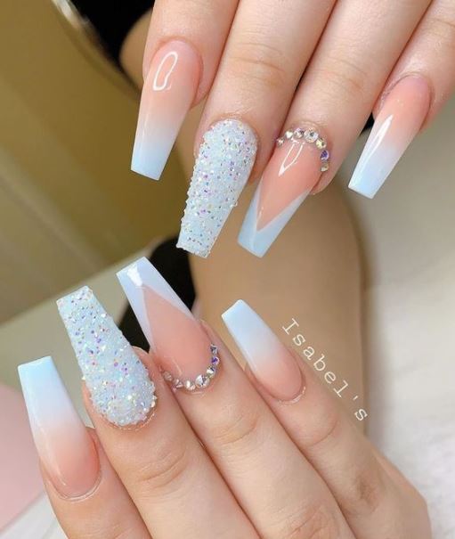 Coffin Nails Designs   Nail Designs Simple Black And White Gel Nails Stylish Nails Blue Acrylic Nails Ombre Acrylic Nails White Nails Perfect Nails