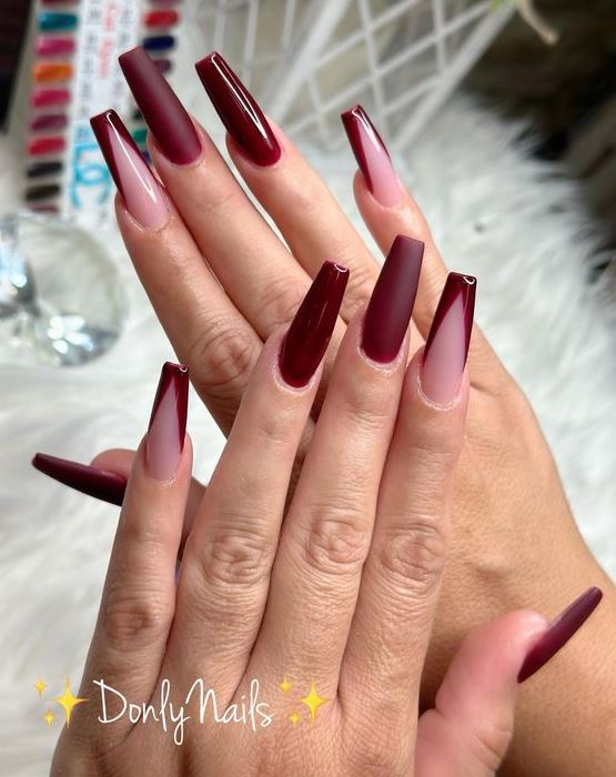 Coffin Nails   Hot Red Coffin Nails Red Ombre Nails Red Nails Ballerina Nails Designs Red Matte Nails Coffin Nails Designs Coffin Shape Nails