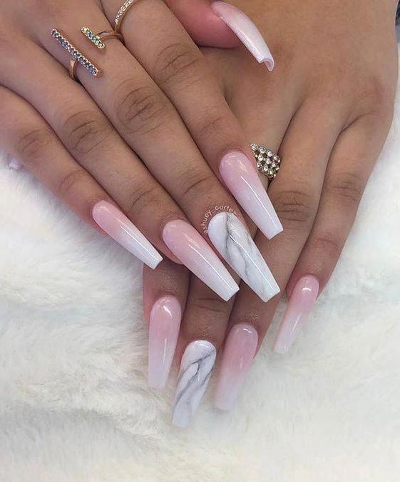 Coffin Nails Ideas   Marble Nails Ombre Acrylic Nails Pink Acrylic Nails Pink Ombre Nails Acrylic Nails Coffin Short Long Acrylic Nails Coffin Coffin Nails Designs