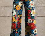 Art Outfits   Women's Colorful Flower Print Casual Wide Leg Pants Jeans Really Cute Outfits Cute Outfits Cool Outfits Pretty Outfits Cute Casual Outfits Fashion Outfits
