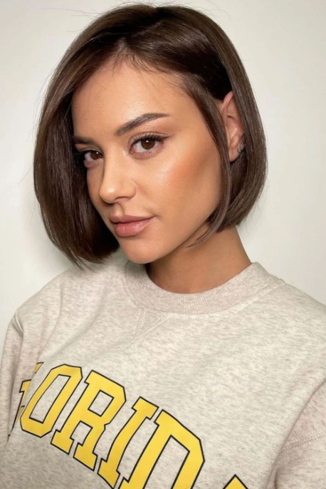 Hairstyles For Round Faces   Blunt Bob