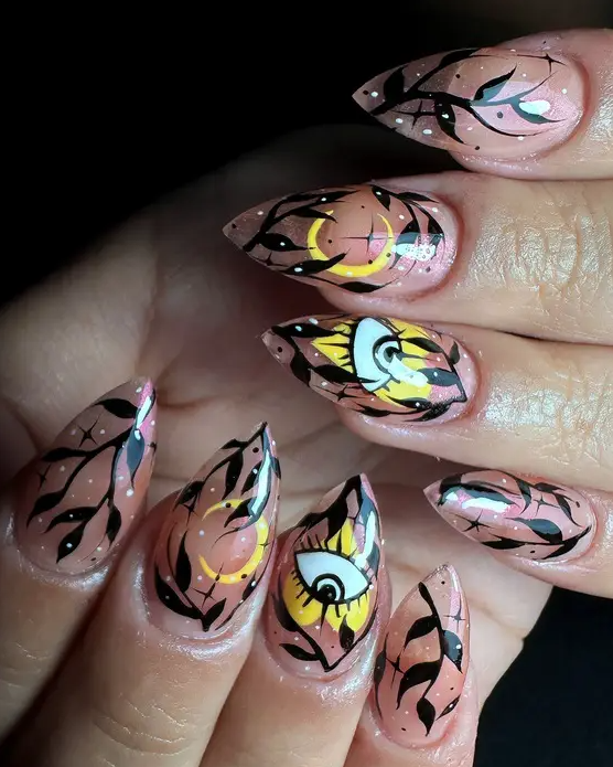 Autumn Nail Trends   Ethereal Autumn Leaves Design