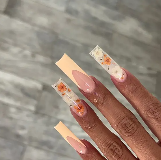 Fall Themed Nails   Delicate Fall Flowers