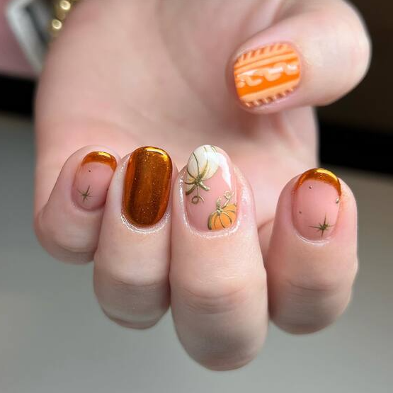 Fall Themed Nails   Harvest Glow