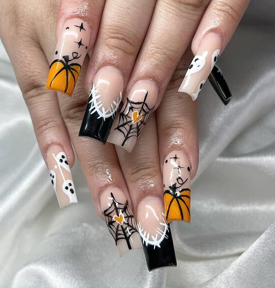 Fall Themed Nails   Spooky Season Delights