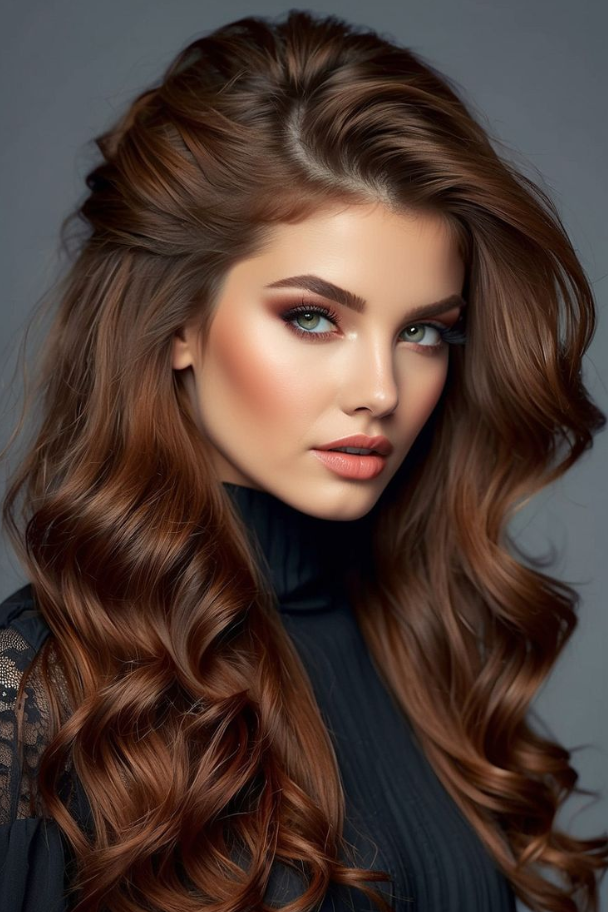 Gorgeous Hairstyles For Brunettes With Red Undertones Brown Hair Green Eyes Red Hair Copper Brown Hair Brunette Red Brown Hair Natural Red Hair