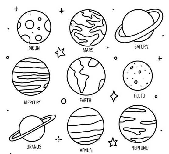 Planet   Planetas Dibujados A Mano En Estilo Doodle