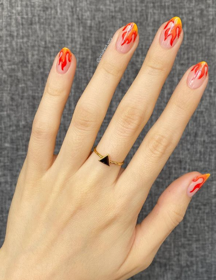 These Flame Nails For Back To School