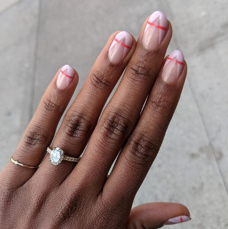 These Negative Space Nails For School