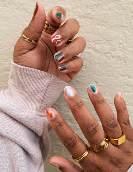 This Abstract Back To School Mani