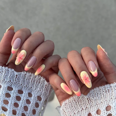 3D Pink Lemonade Aura Nails