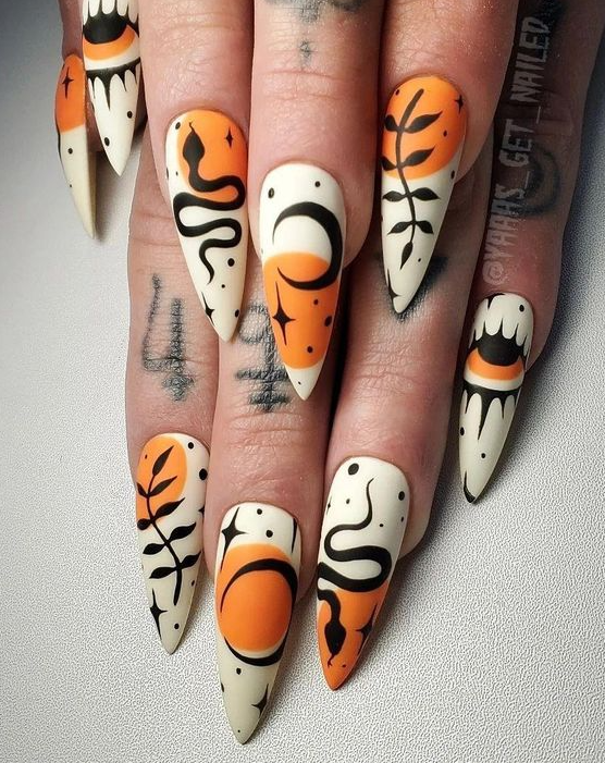 Best Halloween Nail 2023 Easy Halloween Nail Art Witchy Nails Stylish Nails Gel Nails Dope Nails Stylish Nails Art Nail Designs