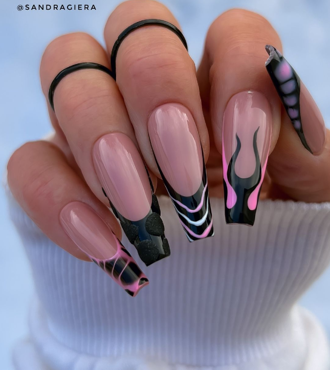 Black And Pink Flames