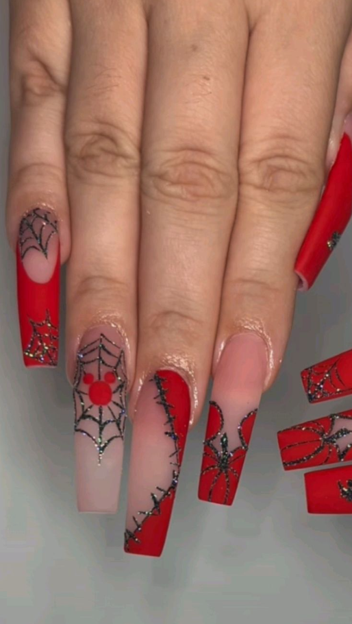 Cute Halloween Nails Halloween Acrylic Nails Halloween Nail Designs Red Acrylic Nails Halloween Nails Easy Pink Acrylic Nails