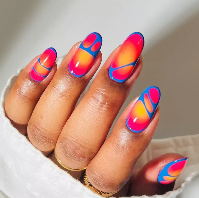 Cyber Aura Heat Wave Nails