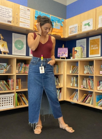 Denim Midi Skirt