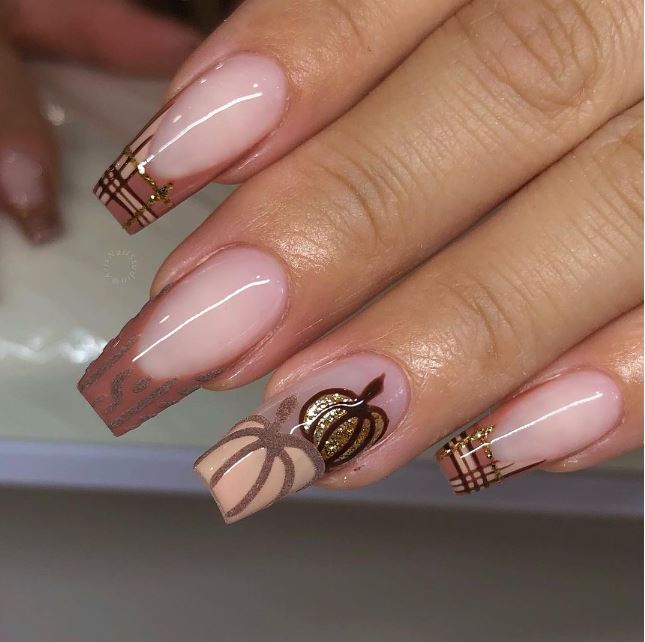 Elegant Gold And Nude Pumpkins