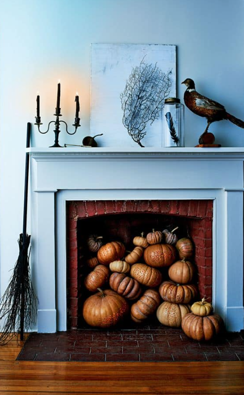 Fill Your Fireplace With Pumpkins