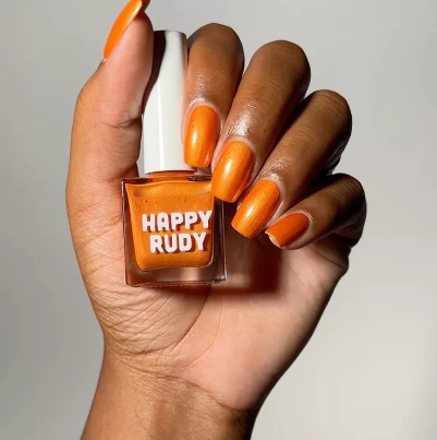 Golden Orange Nails