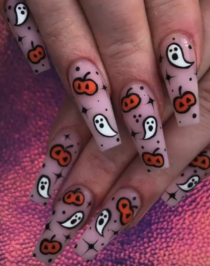 Halloween Nail Trends Ghost Nails Trendy Nails Acrilic Nails Fashion Nails Halloween Nails Nails Luxury Nails