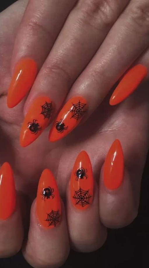 Halloween Nails Pink Nails Nails Gel Nails Holloween Nails Nails Spider