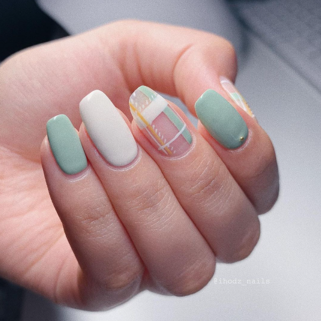 Mint Green And White Plaid