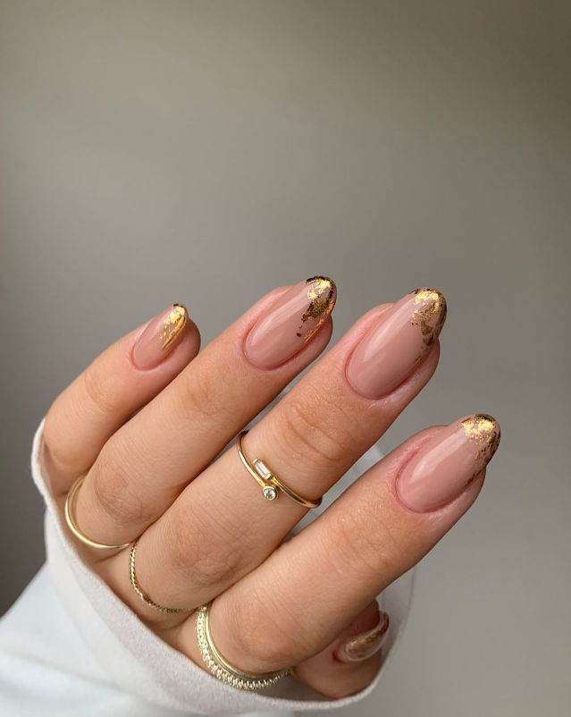 Nude With Gold Leaf Tips