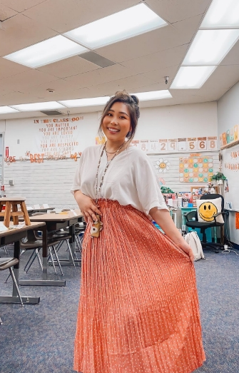 Oversized Tee With Midi Skirt