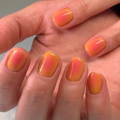 Peach Aura Nails