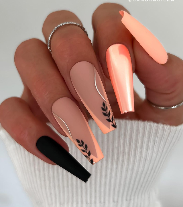 Peach And Black Elegance