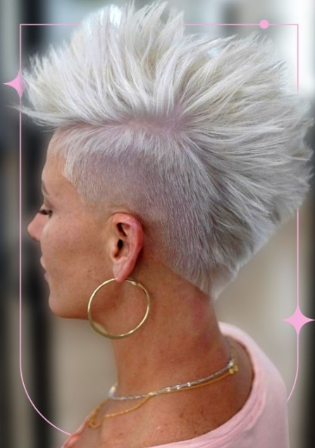 Pixie Mohawk With Blond Color Inspirations