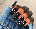 Polka Dot Nails To Inspire Your Next Manicure Dot Nail Designs Dots Nails Polka Dot Nails Polka Dot Nail Art Black Acrylic Nails Nail Designs