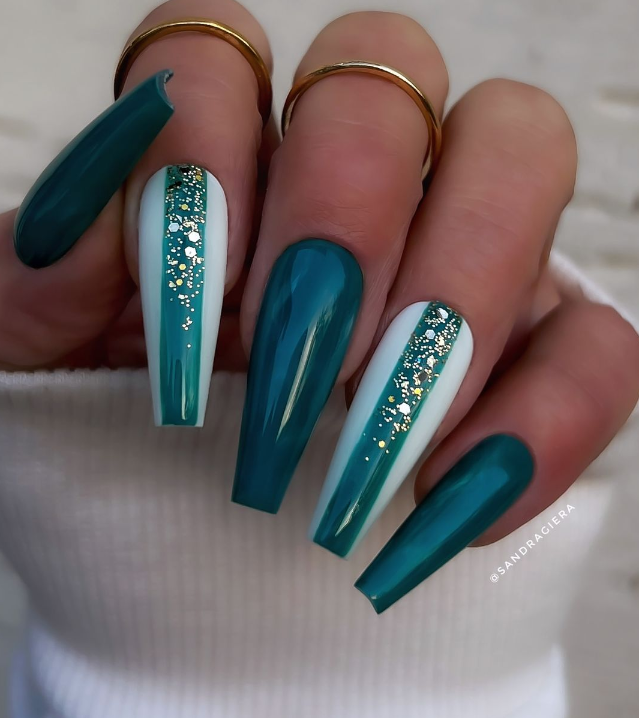 Teal And Glitter Glam