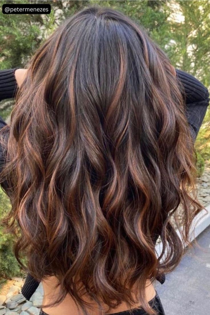 Chocolate Balayage With Caramel Highlights