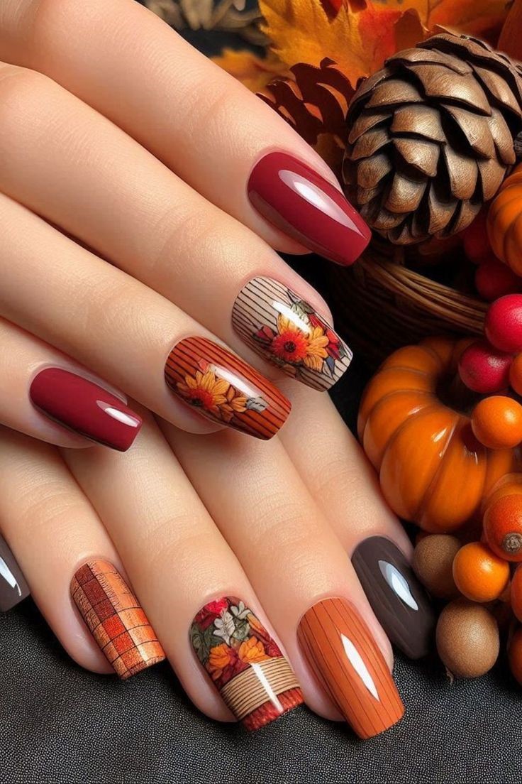 Creative Thanksgiving Nail Designs To Try This Holiday Season Thanksgiving Nail Designs Thanksgiving Nails Trendy Nail Art Designs Thanksgiving Nail Art